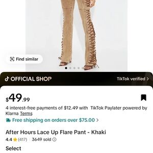 Fashion Nova Brown Lace-Up Wide Leg Jeans
